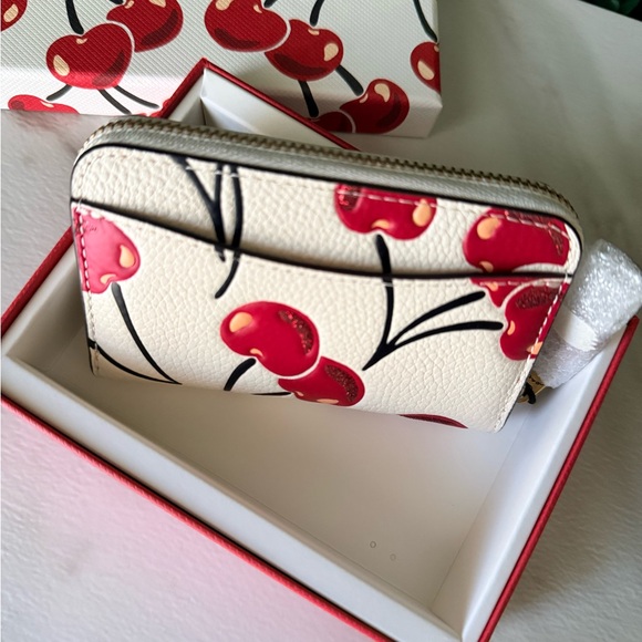 Coach Cherry Print Wallet - White and Red - Picture 3 of 4